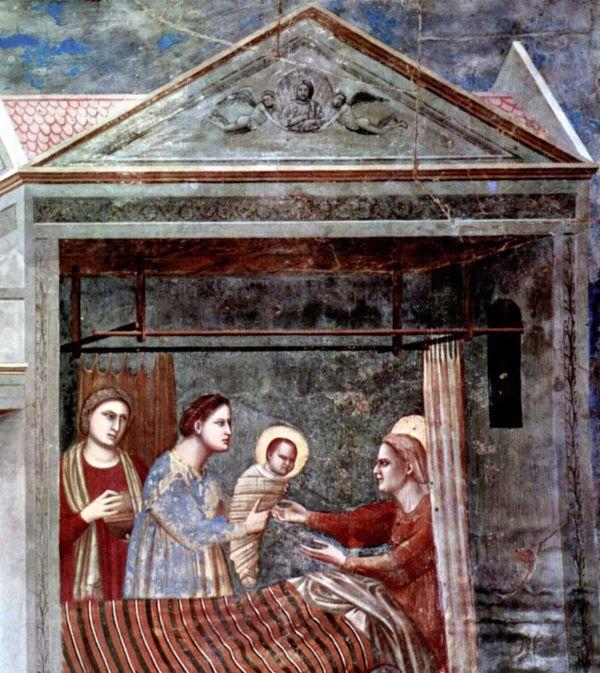 narození Panny Marie - kaple Scrovegni, Giotto di Bondone 1267-1337, detail 