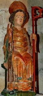 Obr.: vyřezaná socha ze 17. stol. v kostele sv. Austremona v Issoire 