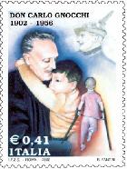 italská poštovní známka vydaná r. 2002 ke stému výročí narození Karla Gnocchi