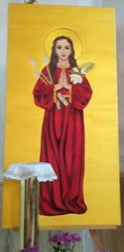 Obr. na vítězném oblouku kostela Narození P. Marie v Spišském Podhradí od 18letého studenta 